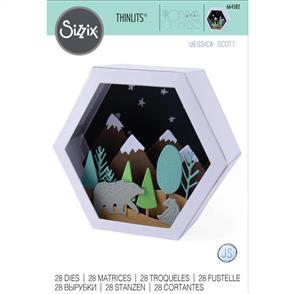 Sizzix Thinlits Die Set 28PK - Box, Chaning Seasons Scene
