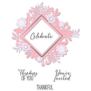 Sizzix Framelits Die Set 4PK w/5PK Stamps Floral Celebration