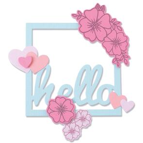 Sizzix Framelits Die Set 8PK w/6PK Stamps Floral Hello