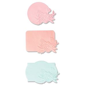 Sizzix Switchlits Embossing Folder Floral Label by Kath Breen