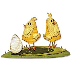 Sizzix Tim Holtz Thinlits Die Set 12PK Papercut Chicks Colorize