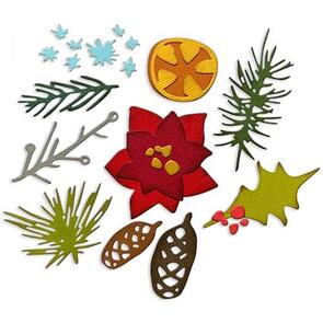 Sizzix Tim Holtz Thinlits Die Set 14PK - Modern Festive