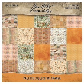 Idea-Ology Tim Holtz Paper Palette Double sided Cardstock - 12" x 12" Orange
