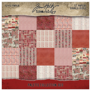 Idea-Ology Tim Holtz Paper Palette Double sided Cardstock - 12" x 12" Red