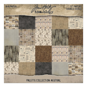 Idea-Ology Tim Holtz Paper Palette Double sided Cardstock - 8" x 8" Neutral