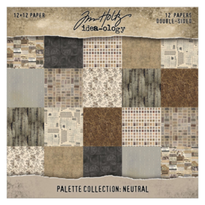 Idea-Ology Tim Holtz Paper Palette Double sided Cardstock - 12" x 12" Neutral