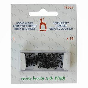 Pony Hooks & Eyes - Black 14/Pkg