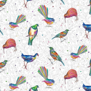 Nutex Kiwiana Splash of Colour  - Birds white