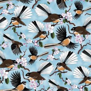 Nutex Kiwiana Fabric - Native Treasures - Fantail
