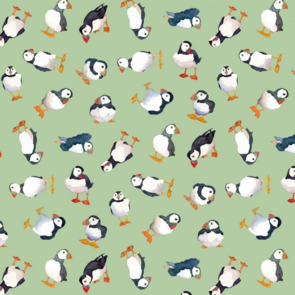 Nutex Emma Ball - Coastal || Puffins - Green