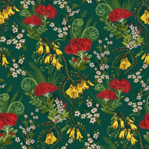 Nutex Native Charm - Floral Mix on Green