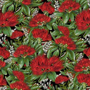Nutex Kiwiana Native Charm - Pohutukawa on Black