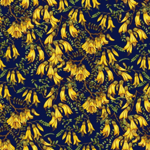 Nutex Kiwiana Native Charm - Kowhai on Navy