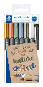 Staedtler Metallic Brush Marker - Assorted Box Of 7