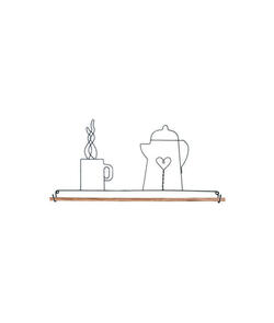 Ackfeld Craft Hanger - Wire 12" - Coffee Pot with Dowel