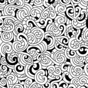 Nutex Kiwiana Fabric - Moko - Black/White