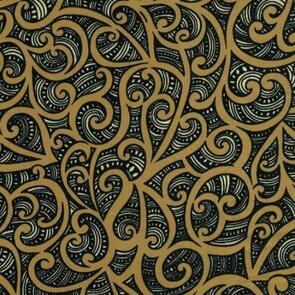 Nutex Kiwiana Fabric - Te Koripi Wae O Maui - Beige
