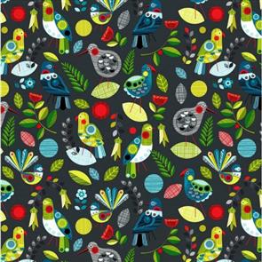 Nutex Kiwiana Fabric - Forest Song Flock
