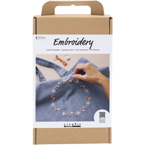 Creativ Company Craft Kit - Embroidery, Tote Bag Pigeon Blue