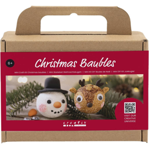 Creativ Company Mini Craft Kit Christmas Baubles, Reindeer And Snowman