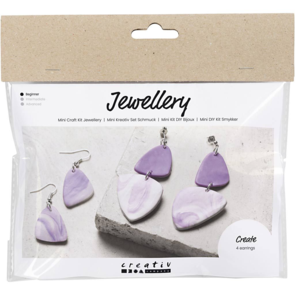 Creativ Company Mini Craft Kit - Jewellery, Marbled Earrings