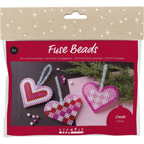Creativ Company Mini Craft Kit - Fuse Beads, Christmas Hearts