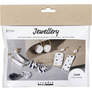Creativ Company Mini Craft Kit Jewellery, Earrings, Black, White