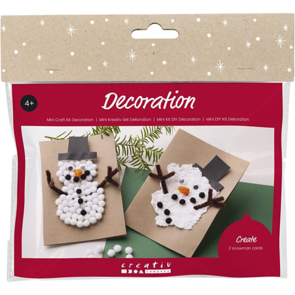 Creativ Company Mini Craft Kit - Decoration, Christmas Cards With Snowmen