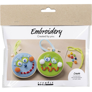 Creativ Company Mini Craft Kit - Embroidery, Faces