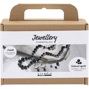 Creativ Company Mini Craft Kit Jewellery, Necklace And Earrings, Black, White