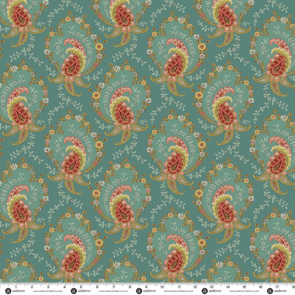 Laundry Basket Quilts Secret Stash Favorites -Blue Willow || Paisley - Teal