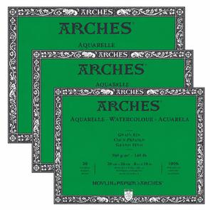 Arches Watercolour Natural White Block, Cold Pressed 300gsm 20 Sheet