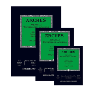 Arches Watercolour Natural White Pad, Cold pressed 300gsm 12sheet