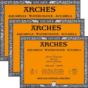 Arches Watercolour Natural White Block, Rough 300gsm 20 Sheet