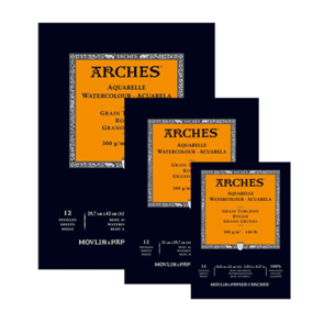Arches Watercolour Natural White Pad, Rough 300gsm 12sheet