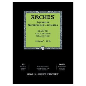 Arches Watercolour Natural White Pad 185gsm, Cold Pressed 15sheets