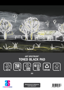 Art Spectrum Toned Pad - 250gsm - Black - 40 Sheets