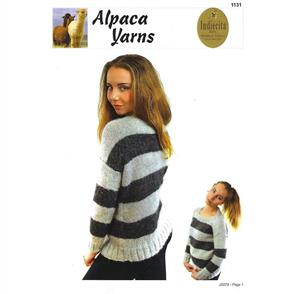 Alpaca Yarns 1131 Striped or Solid Cosy Sweater - Knitting Pattern / Kit
