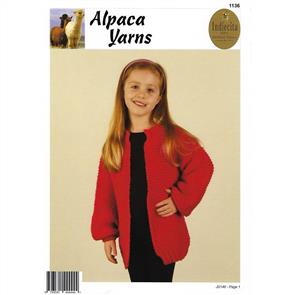 Alpaca Yarns 1136 Cosy Cardigan - Knitting Pattern / Kit