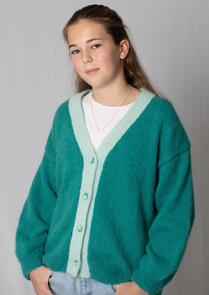 Alpaca Yarns Halo Contrast Band Cardigan - Knitting Pattern / Kit