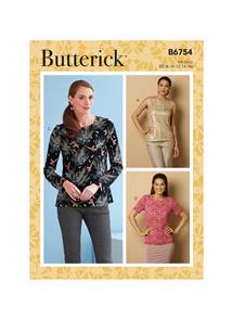 Butterick Pattern 6754 Misses' Keyhole-Closure Tops