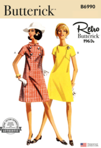 Butterick Sewing Pattern 1960s Misses' Dresses B6990