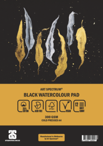 Art Spectrum Black Watercolour Pad 25% Cotton - - 300gsm - 12 Sheets