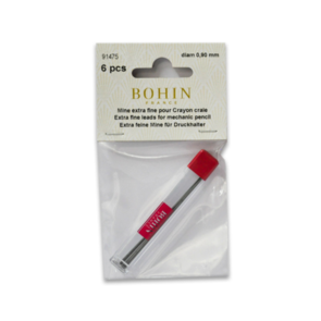 Bohin Mechanical Chalk Pencil Refill 6/Pkg - Black