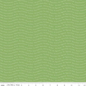 Riley Blake Peter Rabbit & friends -  Text - Green