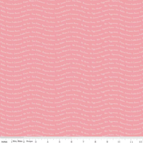 Riley Blake Peter Rabbit & friends -  Text - Sugar Pink