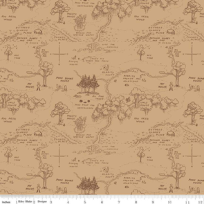 Riley Blake Winnie The Pooh - Map Brown