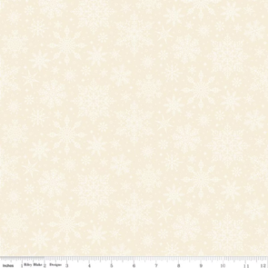 Riley Blake Poinsettias at Christmas || Snowflakes - White