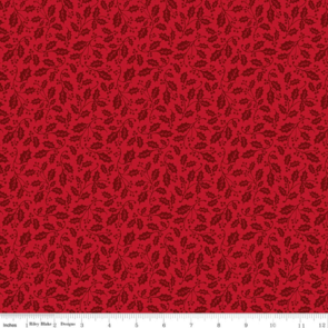 Riley Blake Poinsettias at Christmas || Holly - Red