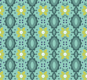 Free Spirit Nathalie Lete Folk Heart - Flocked Small - Aqua